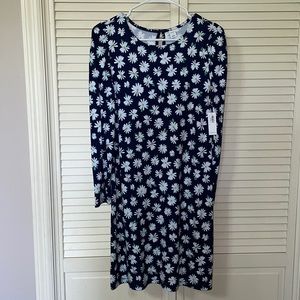 Soft knit long sleeve swing dress